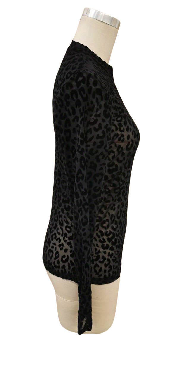 Hope & Sunshine - Sheer Mesh Mock Neck Top