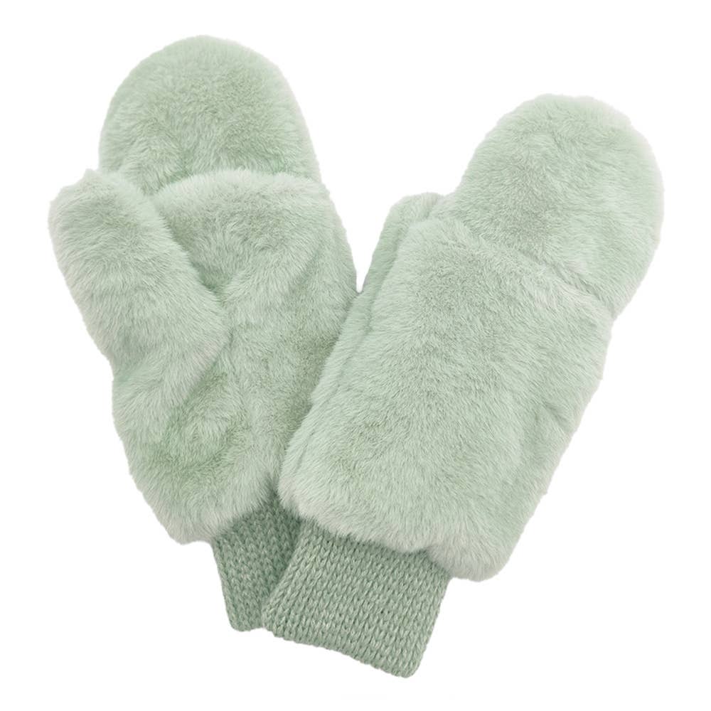 Sensibling Corp. - Solid Faux Fur Mitten Gloves
