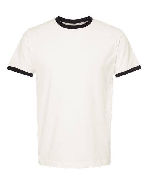 Total Apparel - Tultex Unisex Fine Jersey Ringer Blank T-Shirt | Retro 246