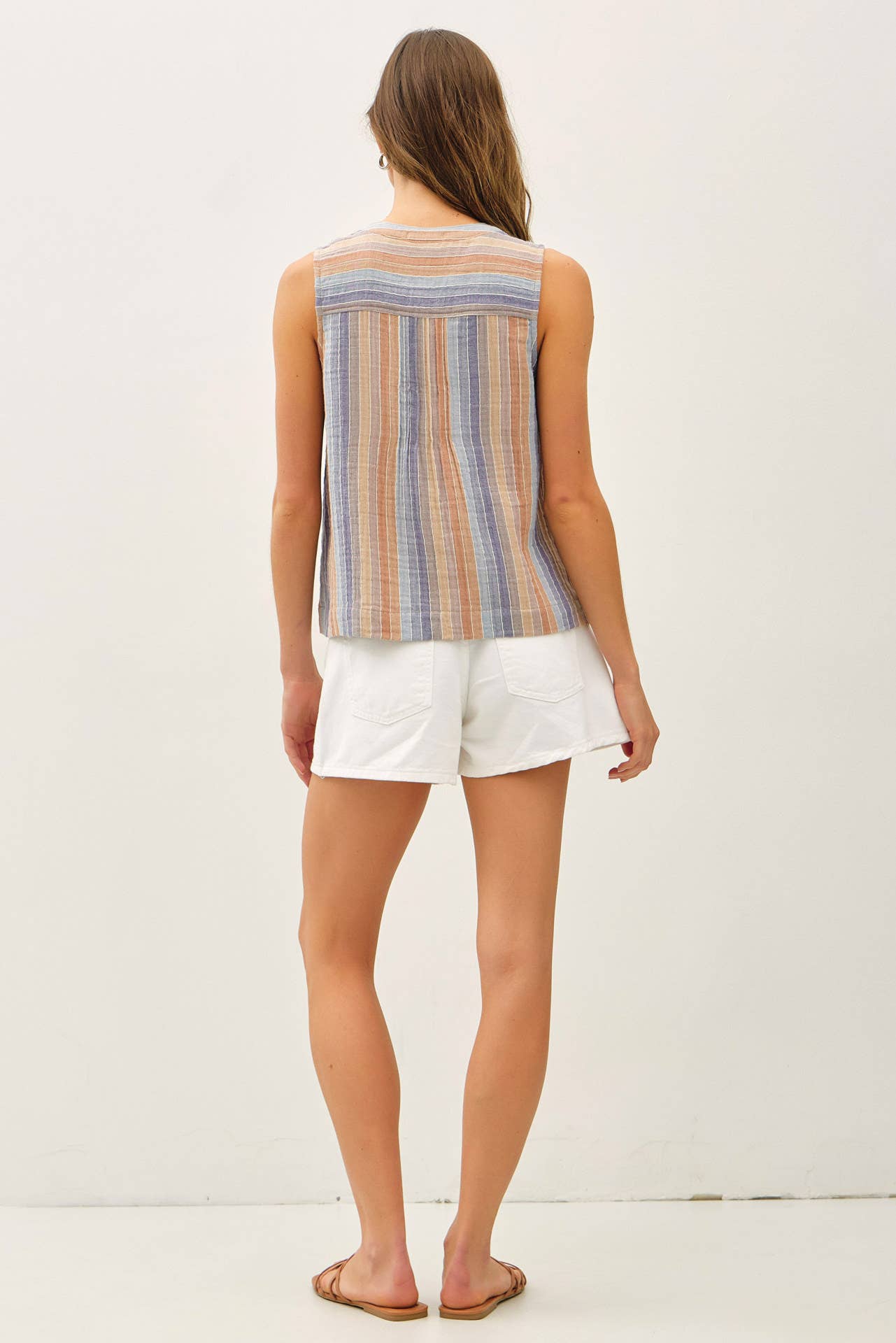 Be Cool - MULTI COLOR STRIPED GAUZE TOP