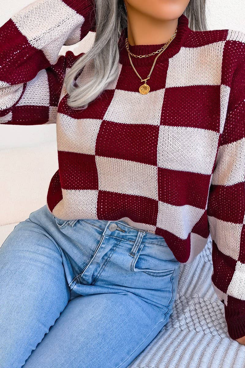 CHECKERED SWEATER