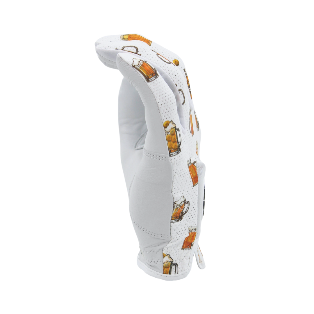 MULLIGAN HOOLIGAN® Men's Golf Glove | Unique Standout Design: Beer Fore / Worn On Left Hand / Men's XL