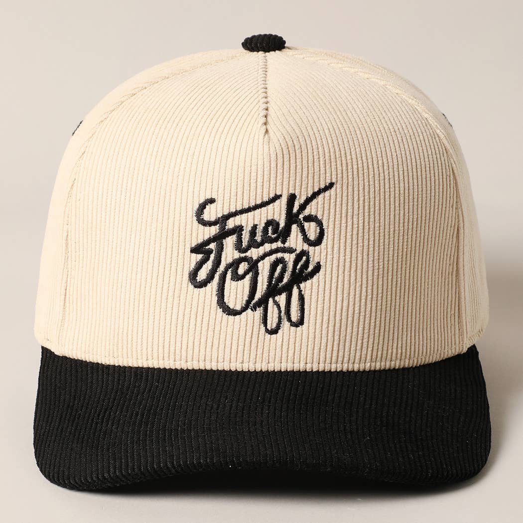 Fashion City - Fuck Off Corduroy Trucker Baseball Cap