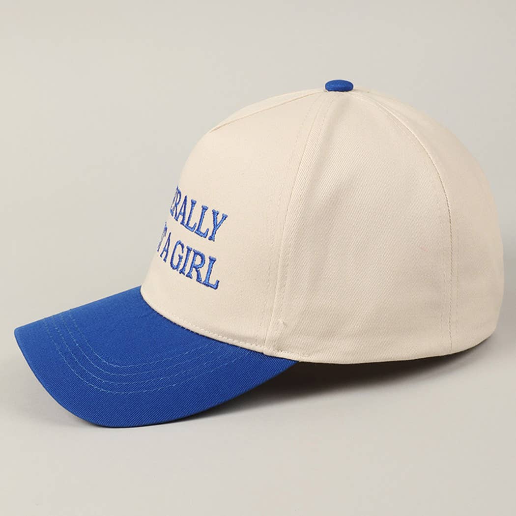 Fashion City - Literally Just A Girl Embroidery Two Tone Trucker Hat