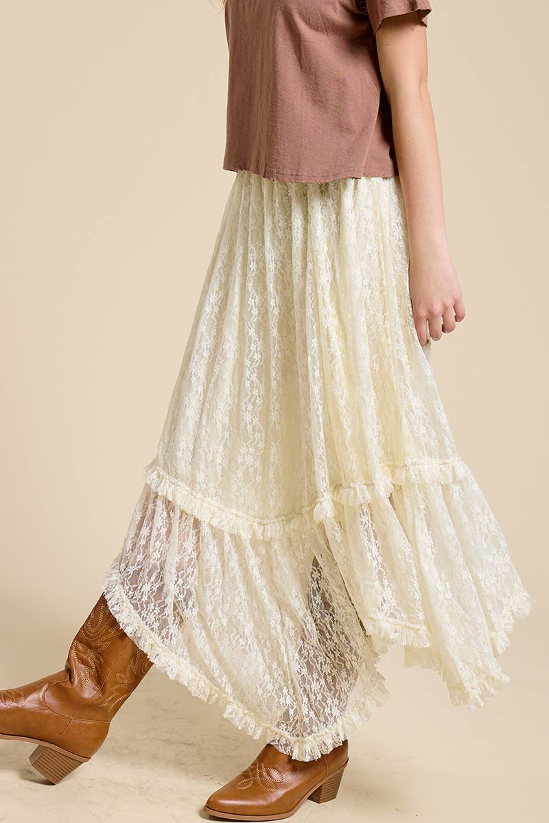 LACE HANKY MAXI SKIRT
