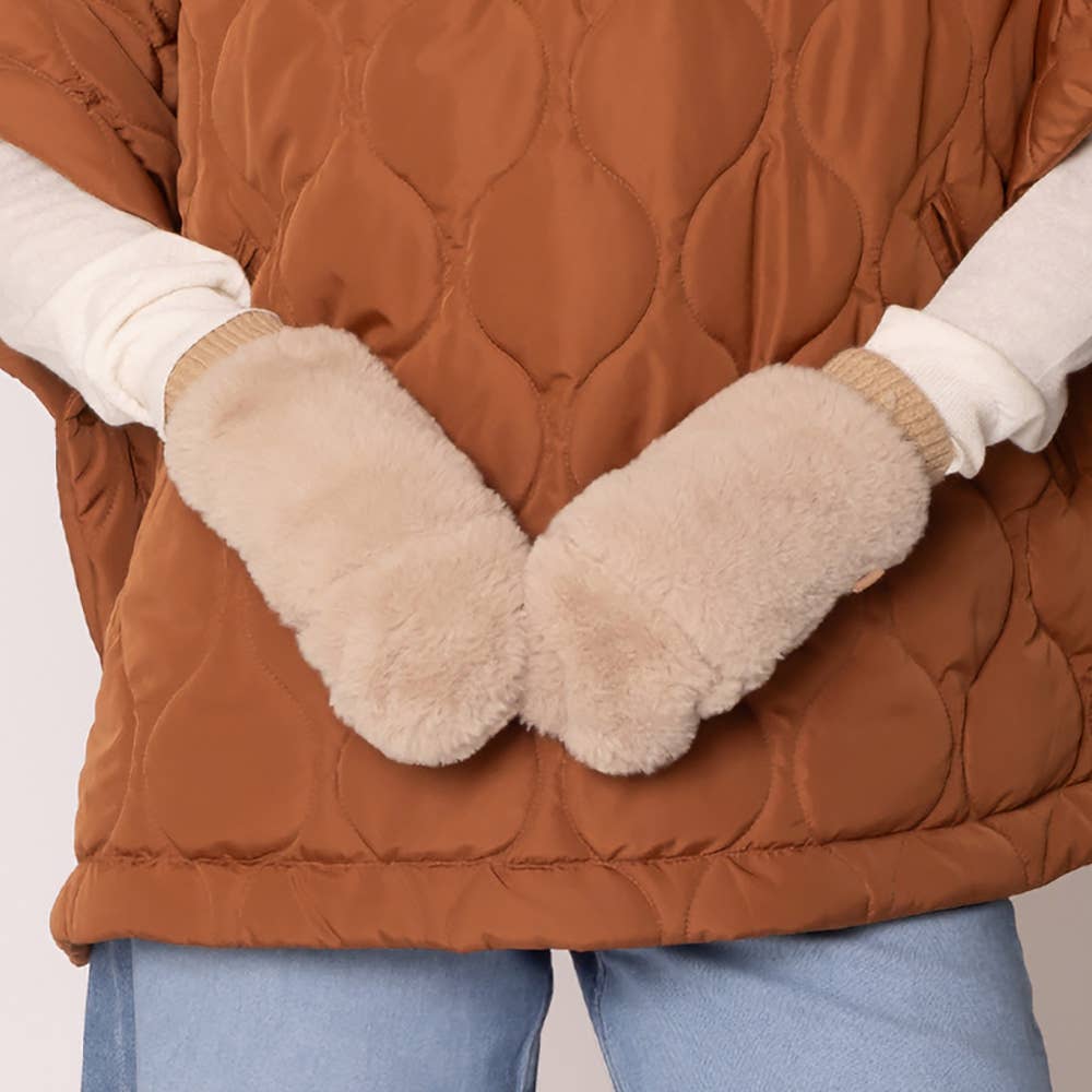 Sensibling Corp. - Solid Faux Fur Mitten Gloves