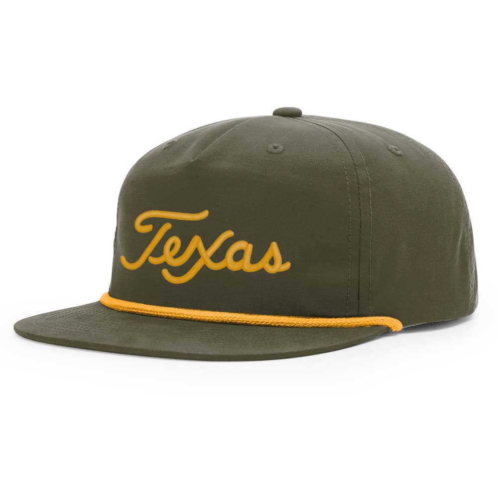 TWT Brand - Texas Script Grandpa Rope 3D Embroidered Hat