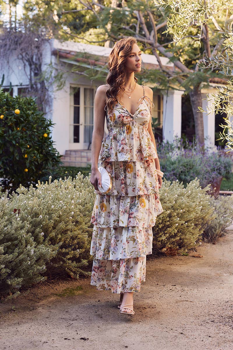 CALL FOR ROMANCE FLORAL MAXI DRESS