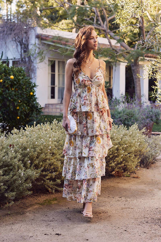 CALL FOR ROMANCE FLORAL MAXI DRESS