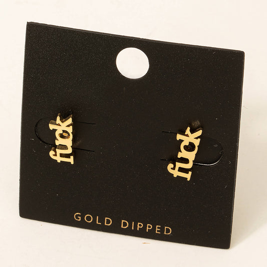 Whit's Up Shop - ✨ Be Bold: Mini "Fuck" Stud Earrings ✨