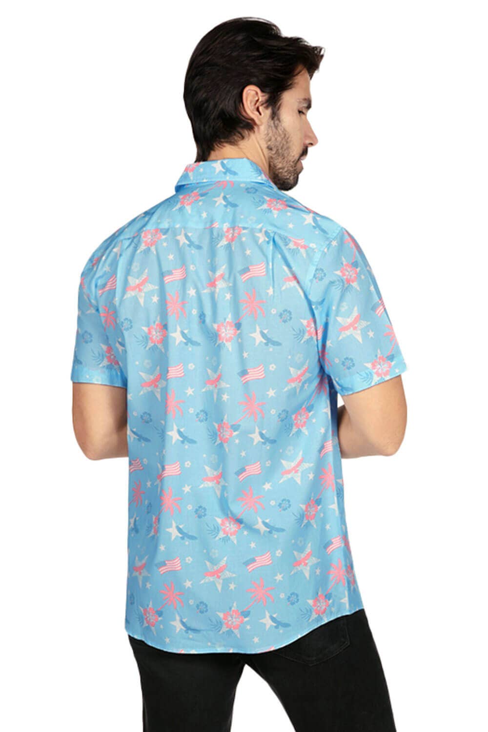Tipsy Elves - Island of the Free Hawaiian Shirt - Men's USA Button Down