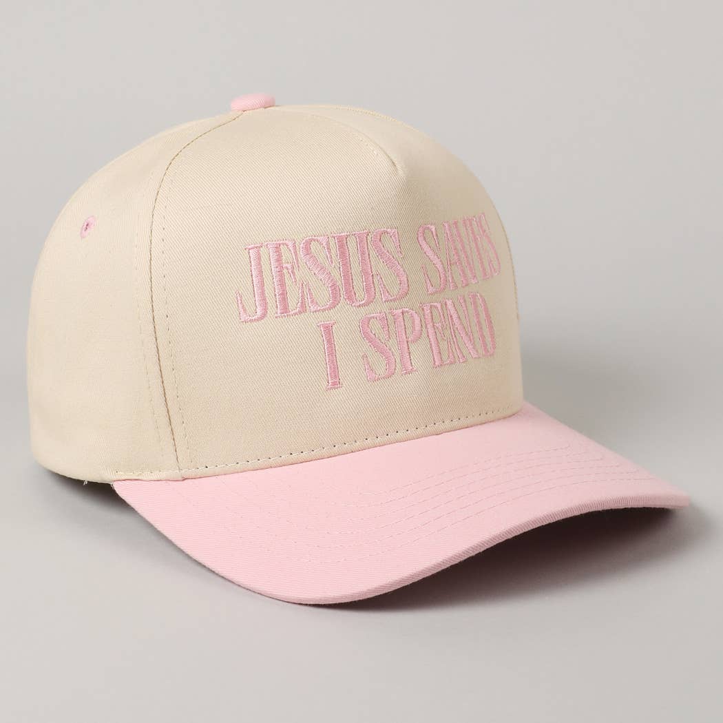 Fashion City - JESUS SAVES I SPEND Embroidery Trucker Hat