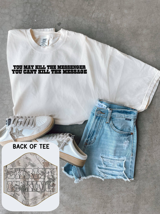 Broke Babes Wholesale - Charlie Kirk can’t kill the message tee shirts camo Jesus 