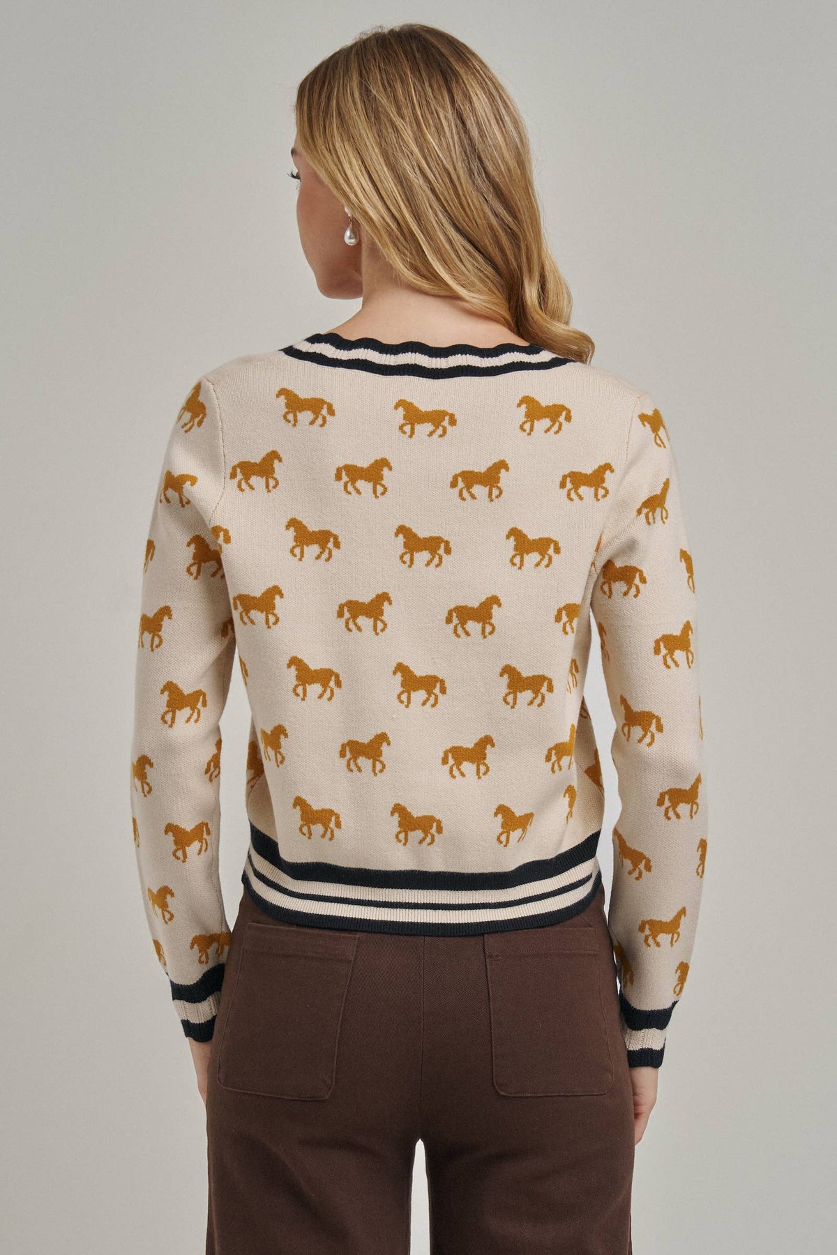BON - SUPER SOFT HORSE PRINT KNIT CARDIGAN_JLT00386-01