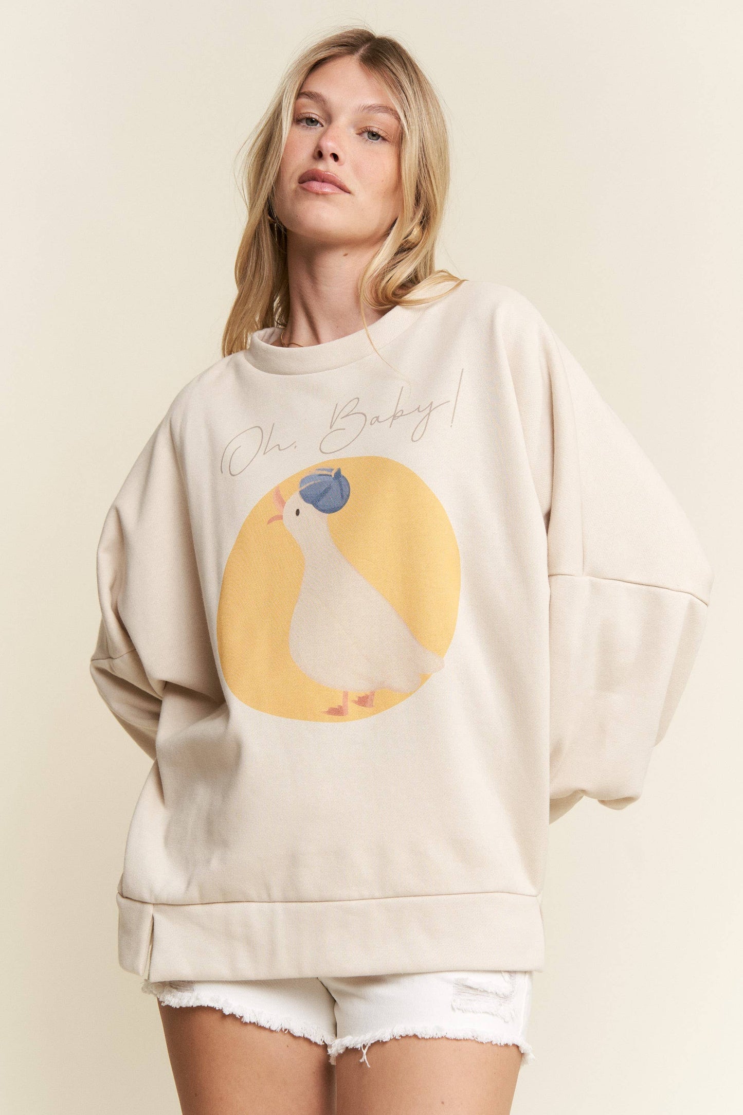 Cotton Muse - Oh Baby Duck Print Sweatshirt