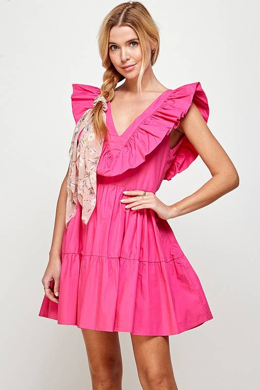 Romantic Ruffle Tiered Dress with Open Back 5187IMD