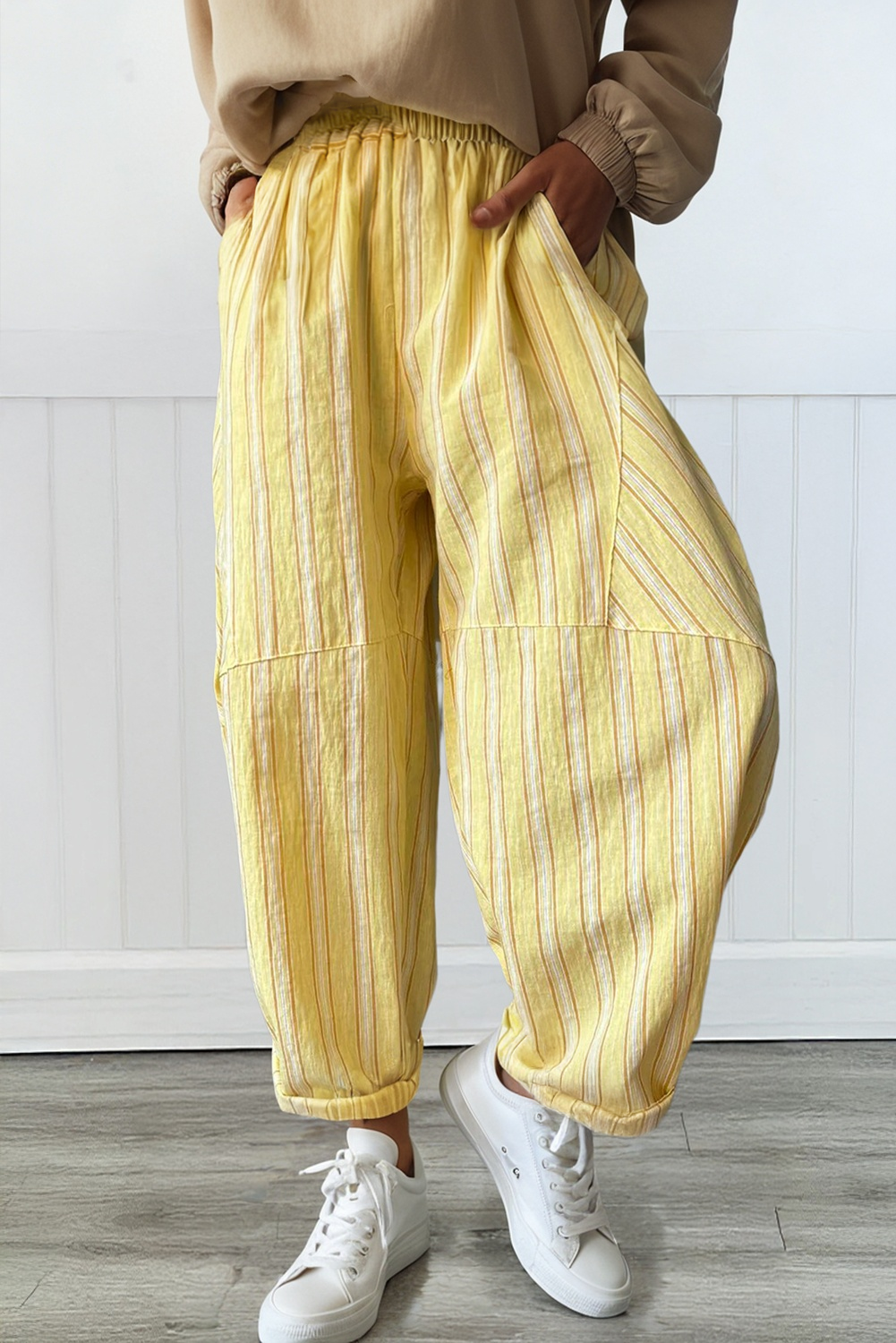 LA Society - LAS-LIVE Striped Pants with Pocket (S-XL)