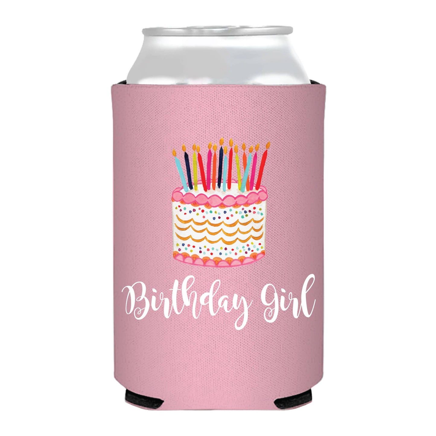 Sip Hip Hooray - Birthday Girl Watercolor Cake Can Cooler- Birthday