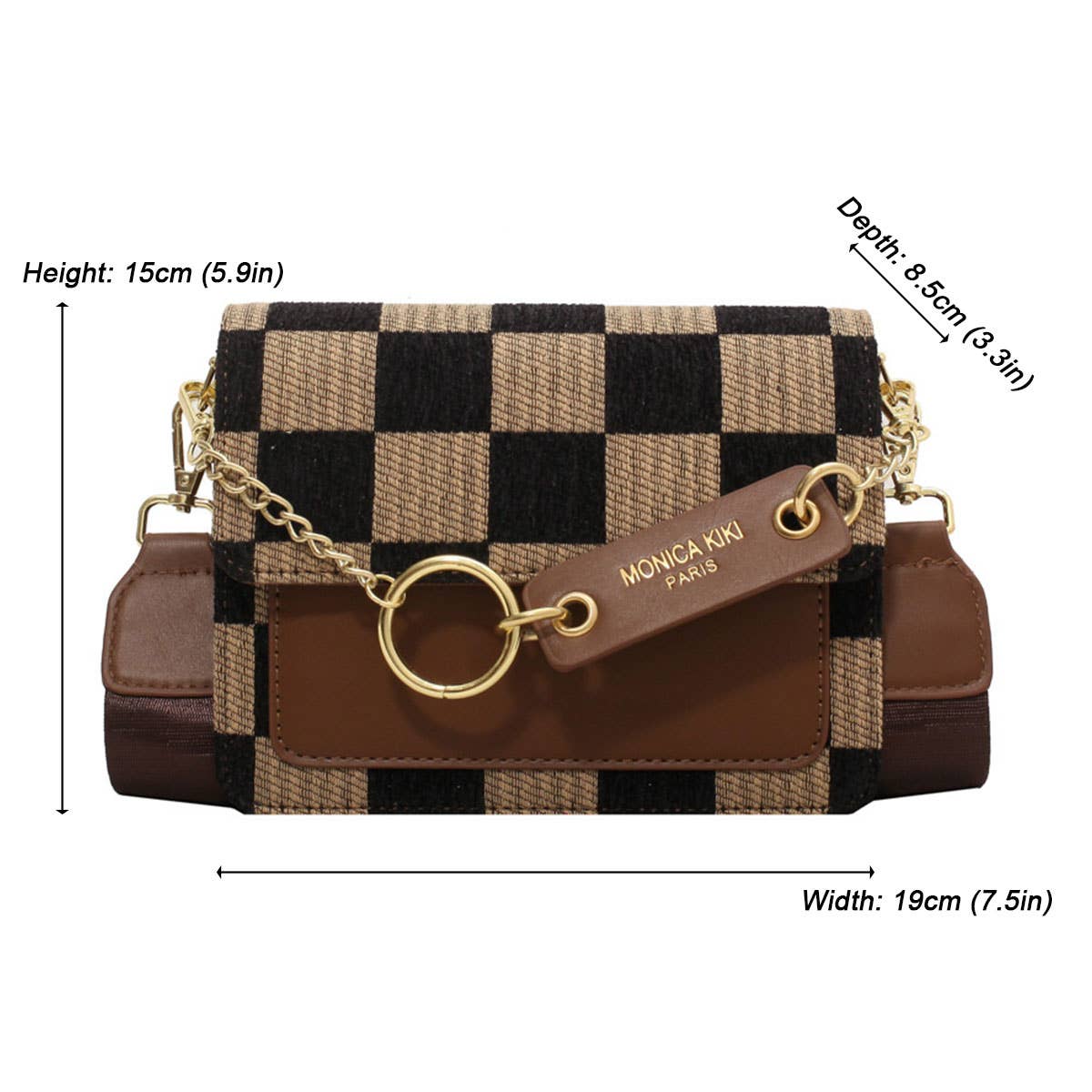 CHECKERED CROSS BODY BAG