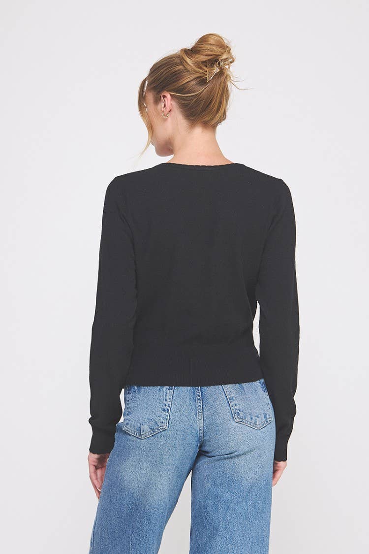 Black Crossover Sweater