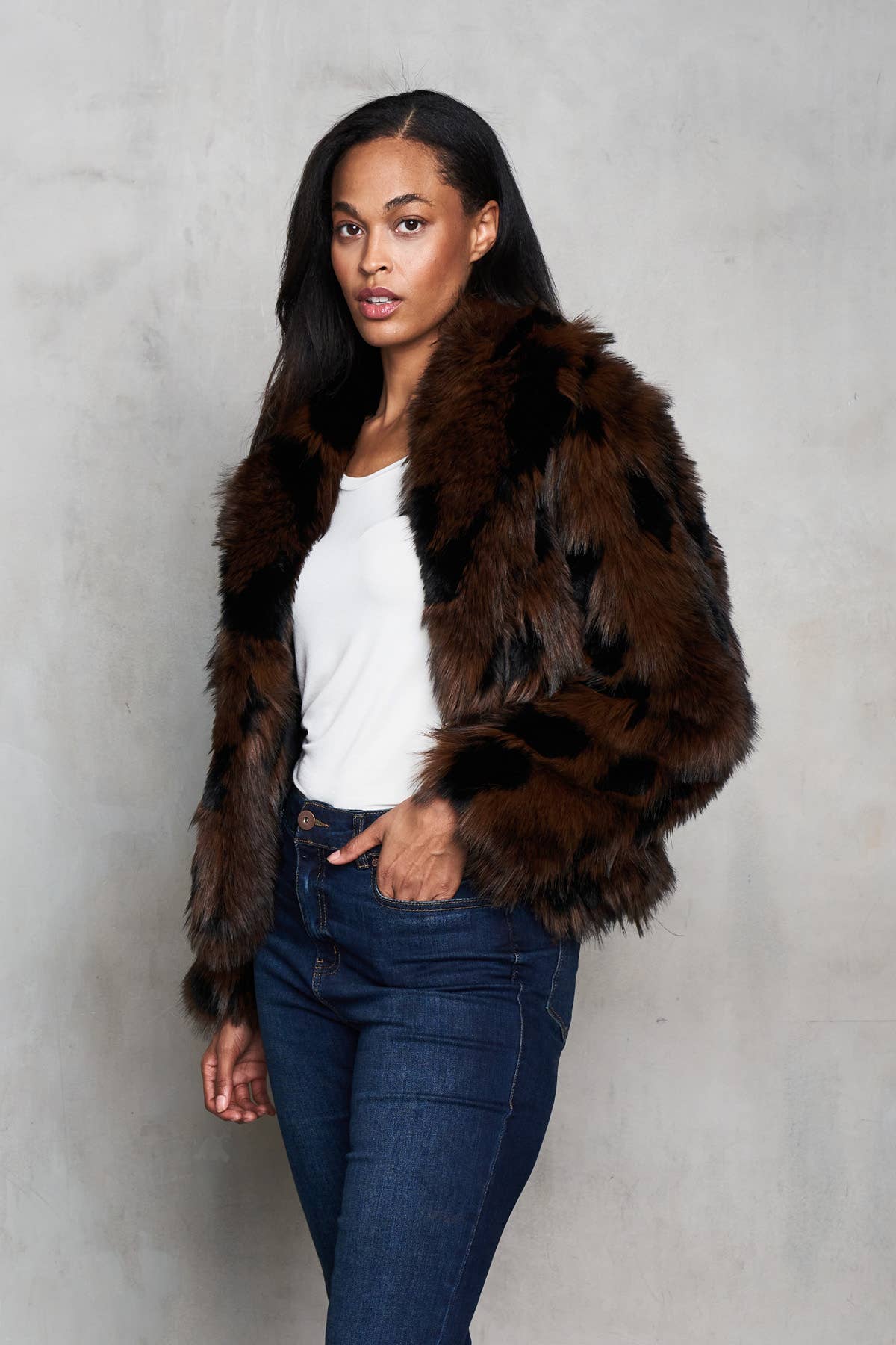 Paparazzi - 5764-IAJ Faux Fur Mink Short Coat