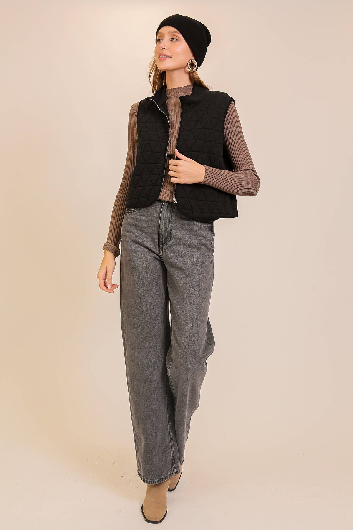 TIMING - Quilted Zip-Up Vest