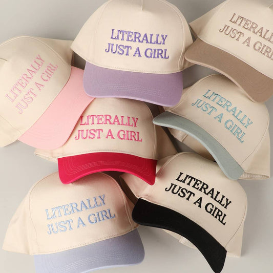 Fashion City - Literally Just A Girl Embroidery Two Tone Trucker Hat
