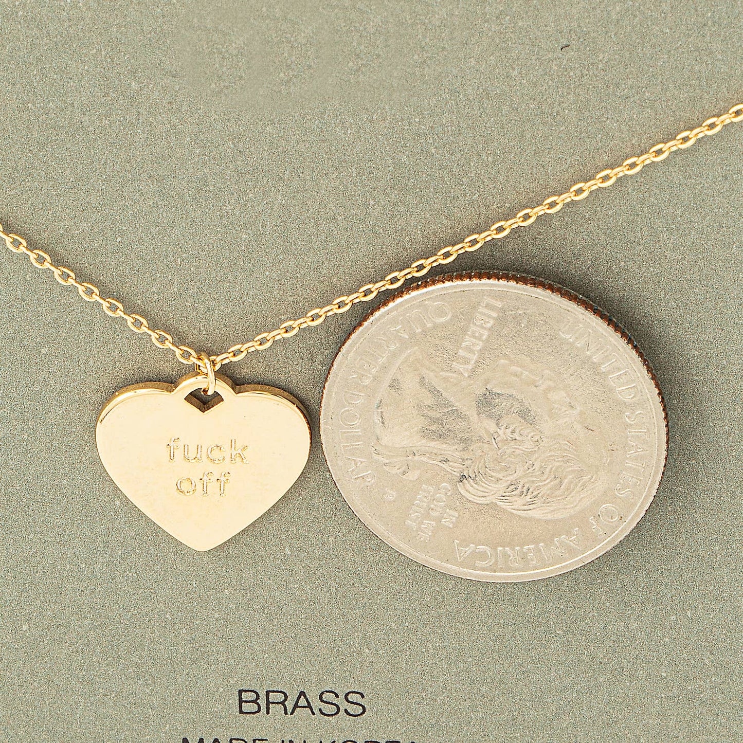 Fame Accessories - Fuck Off Heart Pendant Necklace
