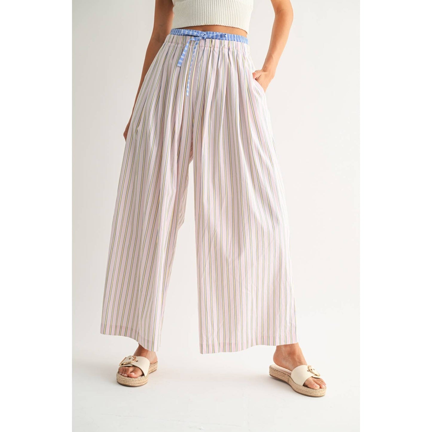 Camellia - STRIPED WIDE-LEG TROUSERS
