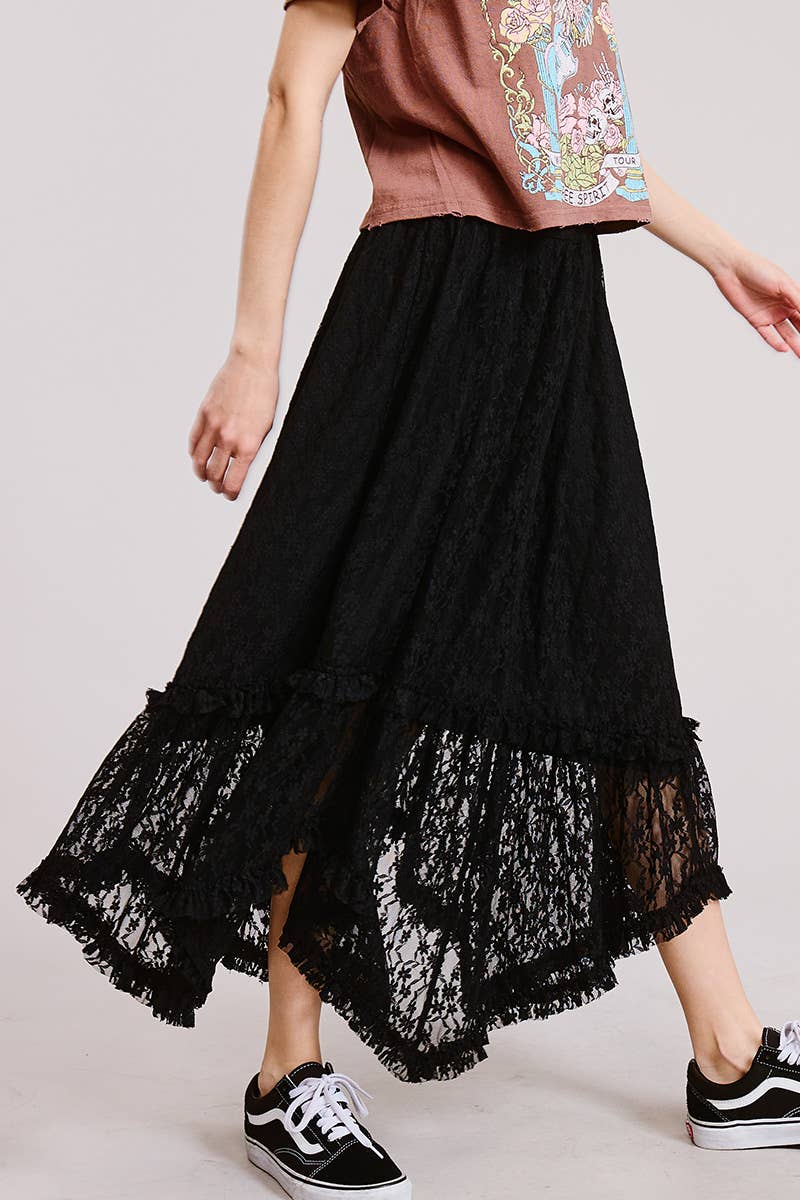 LACE HANKY MAXI SKIRT