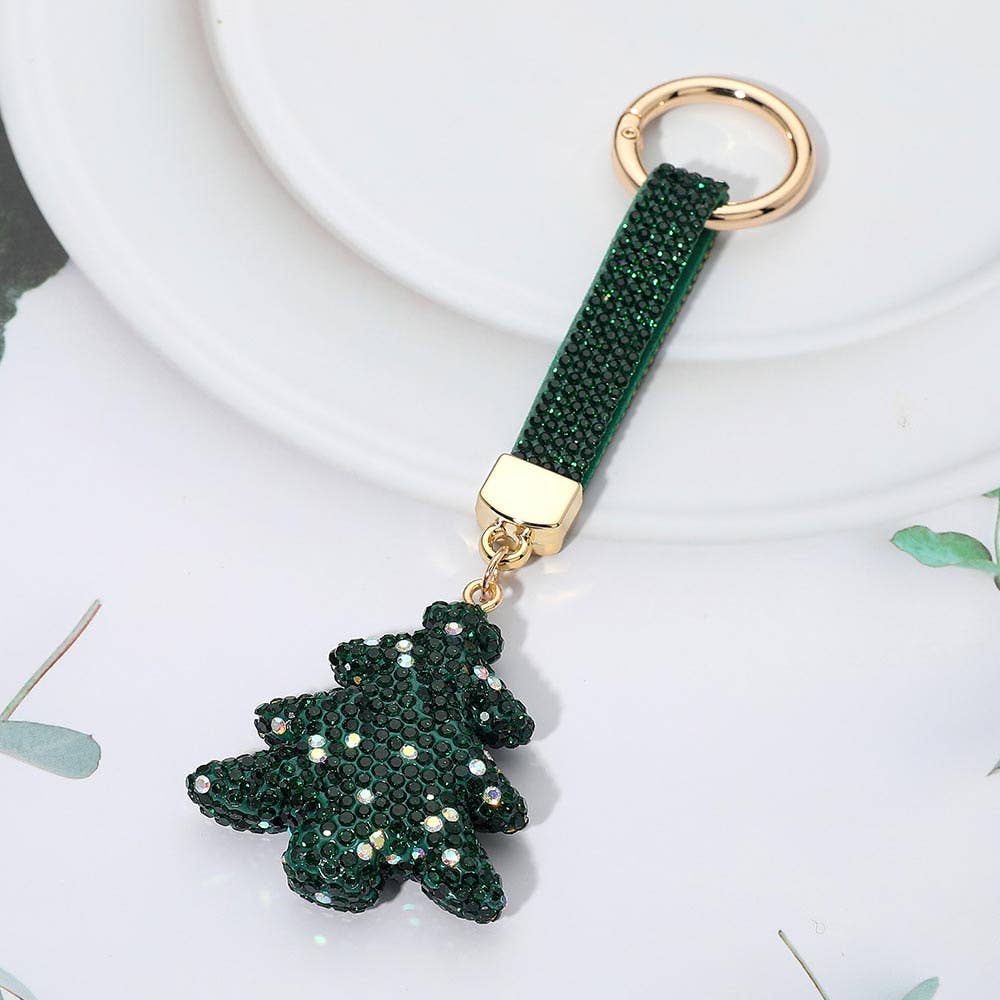 Sensibling Corp. - Bling Studded Christmas Tree Keychain Bag Charm