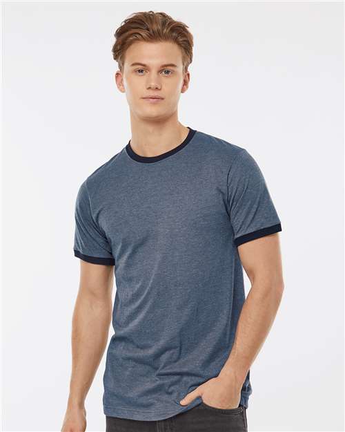 Total Apparel - Tultex Unisex Fine Jersey Ringer Blank T-Shirt | Retro 246