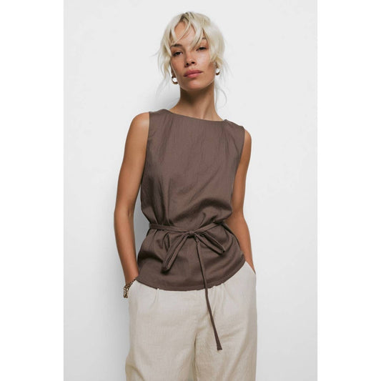 Sleeveless Cinched Tunic Top