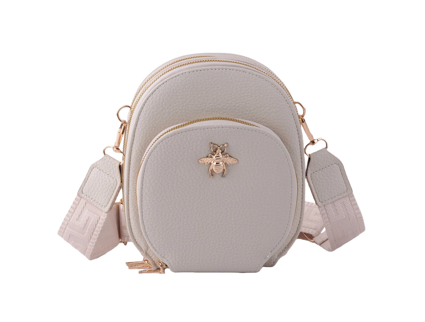 Most Wanted USA - Crossbody Bag with Bee Hardware and Web Strap