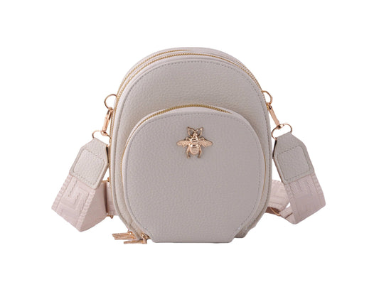 Most Wanted USA - Crossbody Bag with Bee Hardware and Web Strap