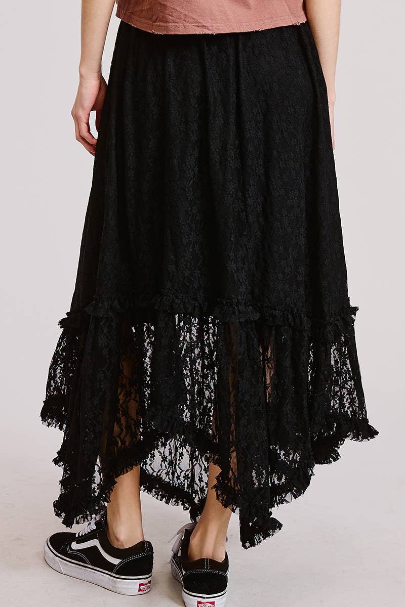 LACE HANKY MAXI SKIRT
