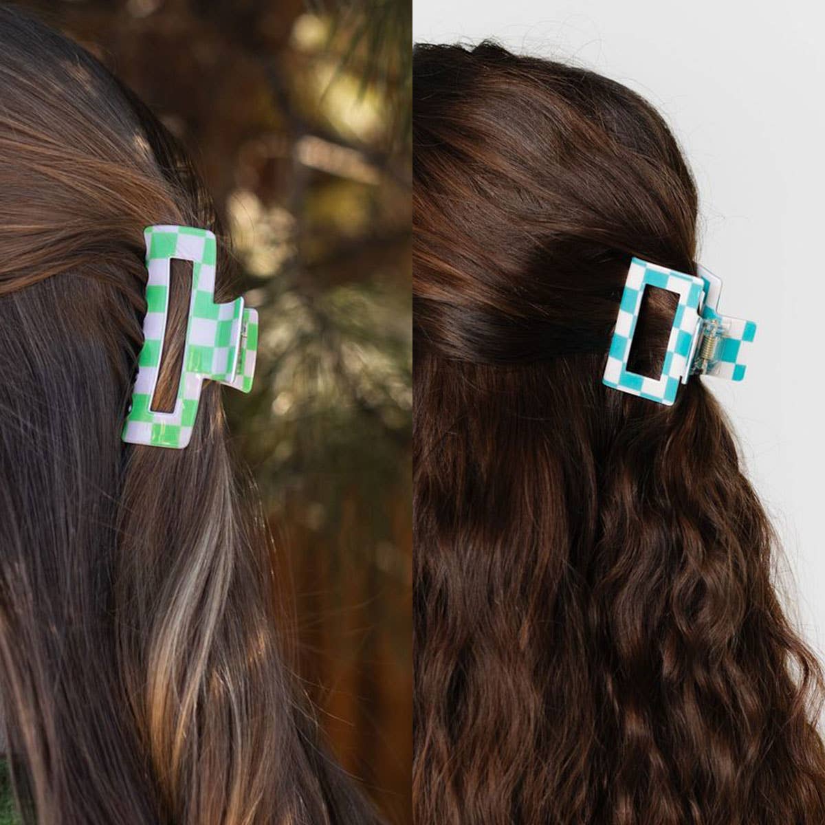 ACCITY - Checkerboard Hair Claw – Candy Color Acetate Look_CWMM10084