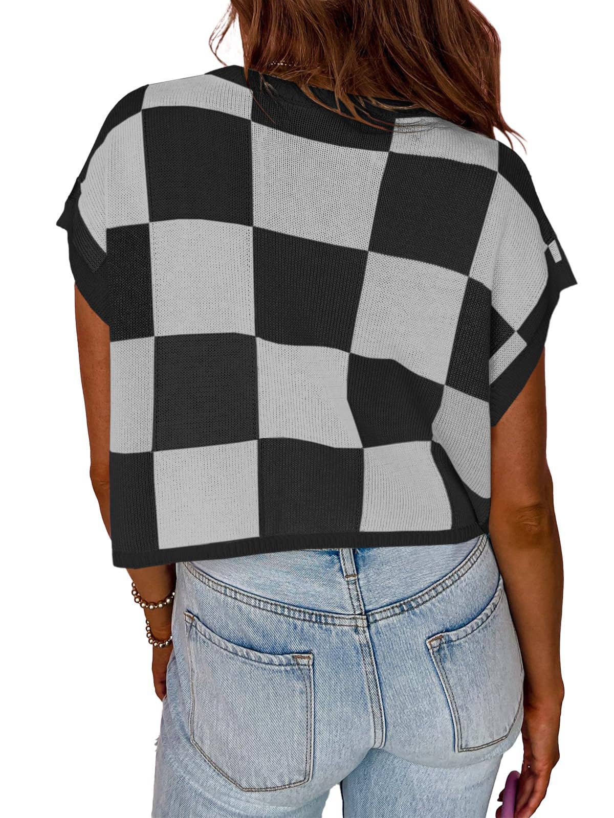 Lovesoft - Colorblocked Sweater Vest Crew Neck Knit Trendy Pullover Vest