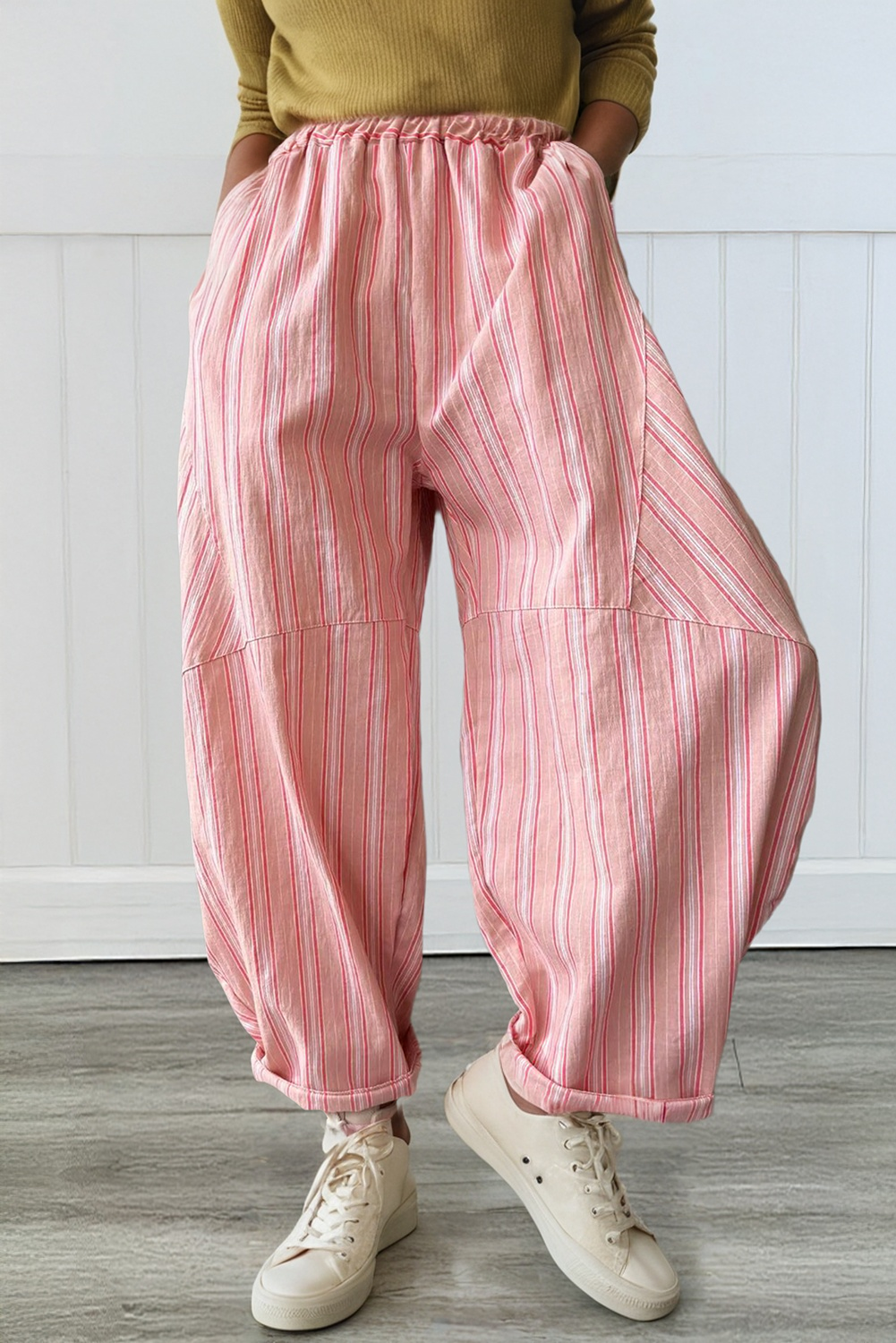 LA Society - LAS-LIVE Striped Pants with Pocket (S-XL)