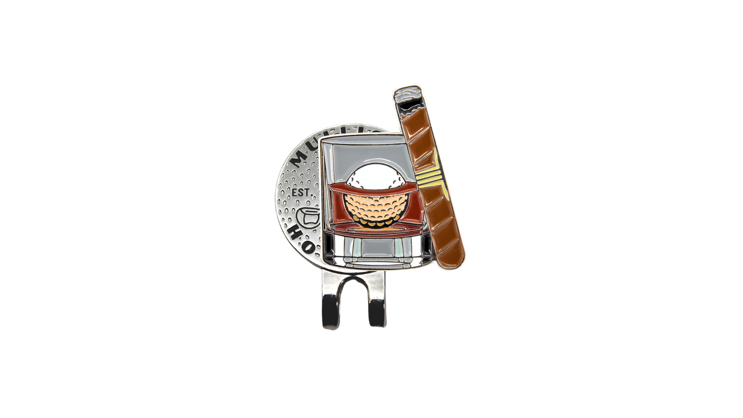 Whiskey Cigar Golf Ball Marker + Magnetic Hat Clip