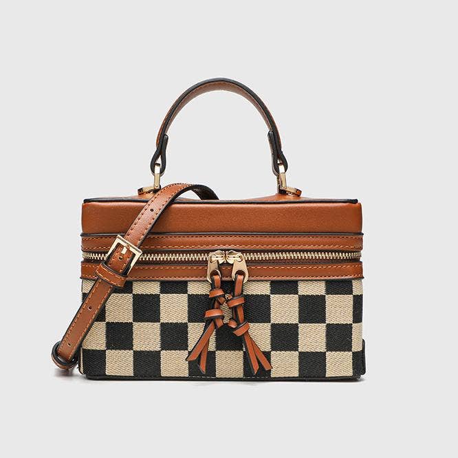MKS America - Box checkered handbag crossbody bag