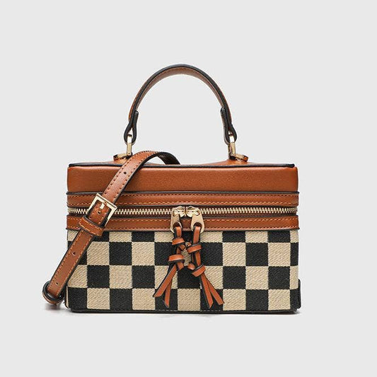 MKS America - Box checkered handbag crossbody bag