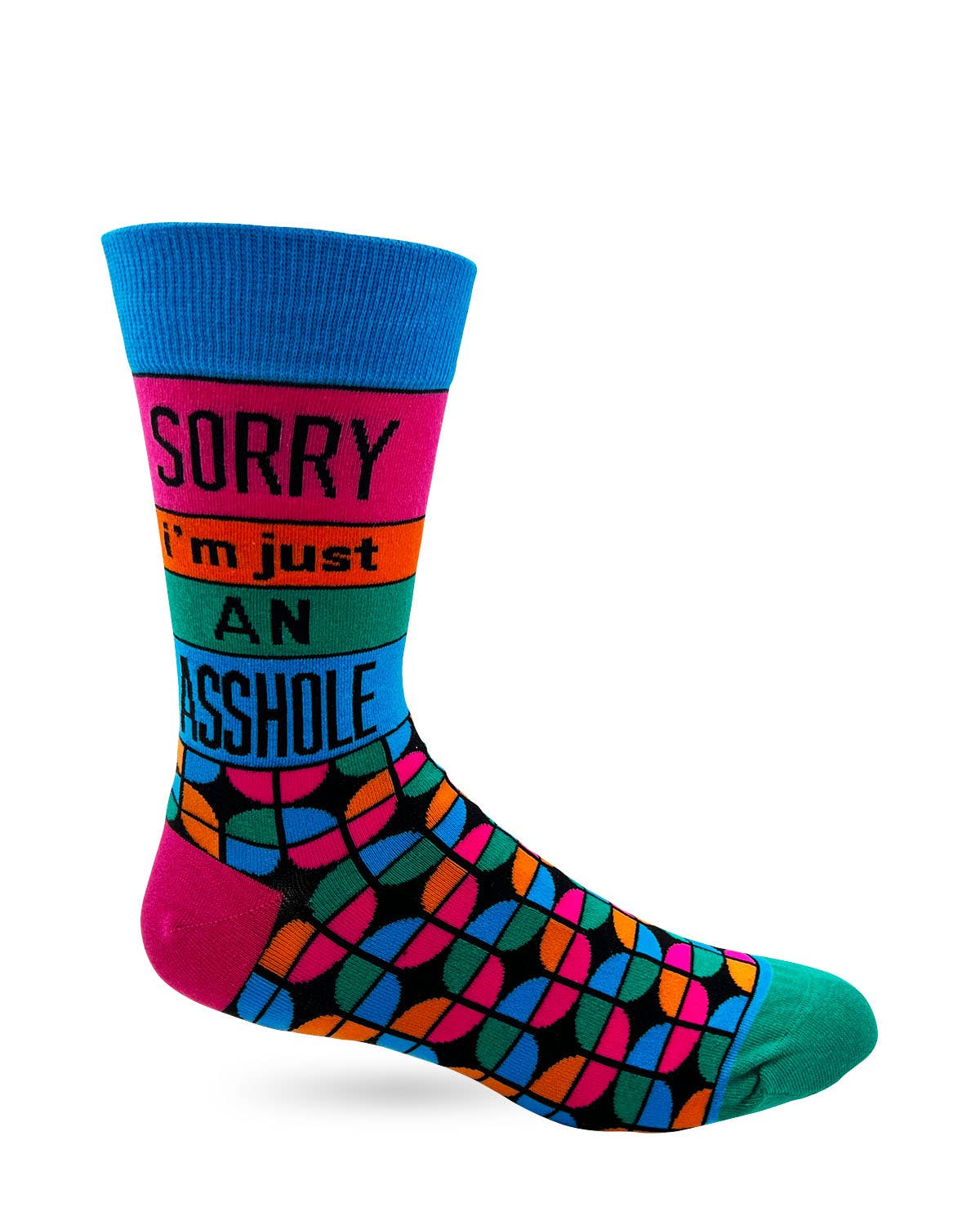 Fabdaz - Sorry I'm Just An Asshole Men's Novelty Crew Socks