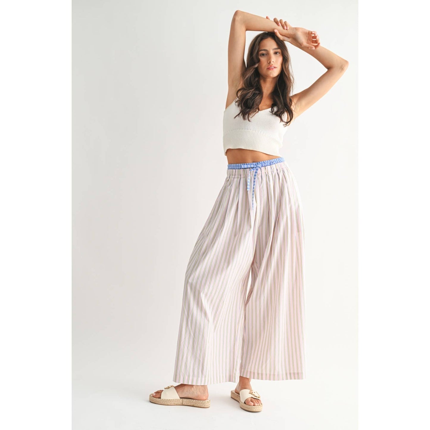Camellia - STRIPED WIDE-LEG TROUSERS