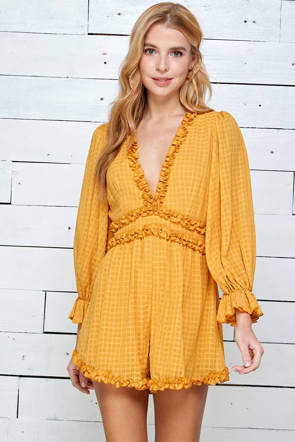 Mustard Longslv Romper 5117IMR