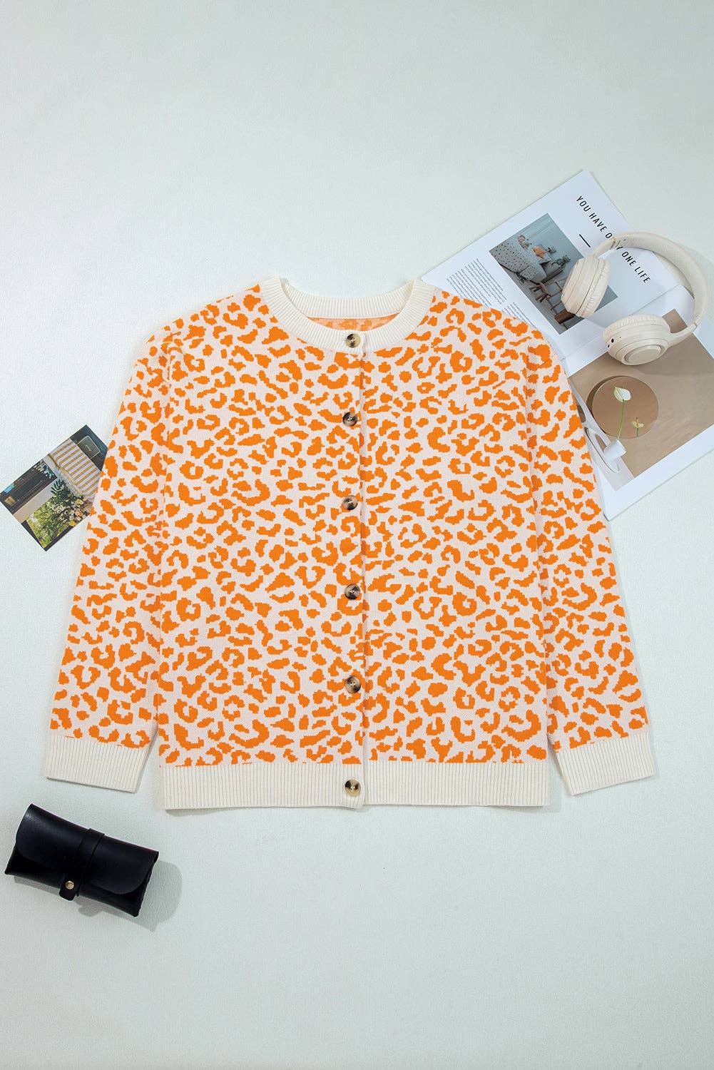 Lovesoft - Khaki Leopard Cardigan Sweater