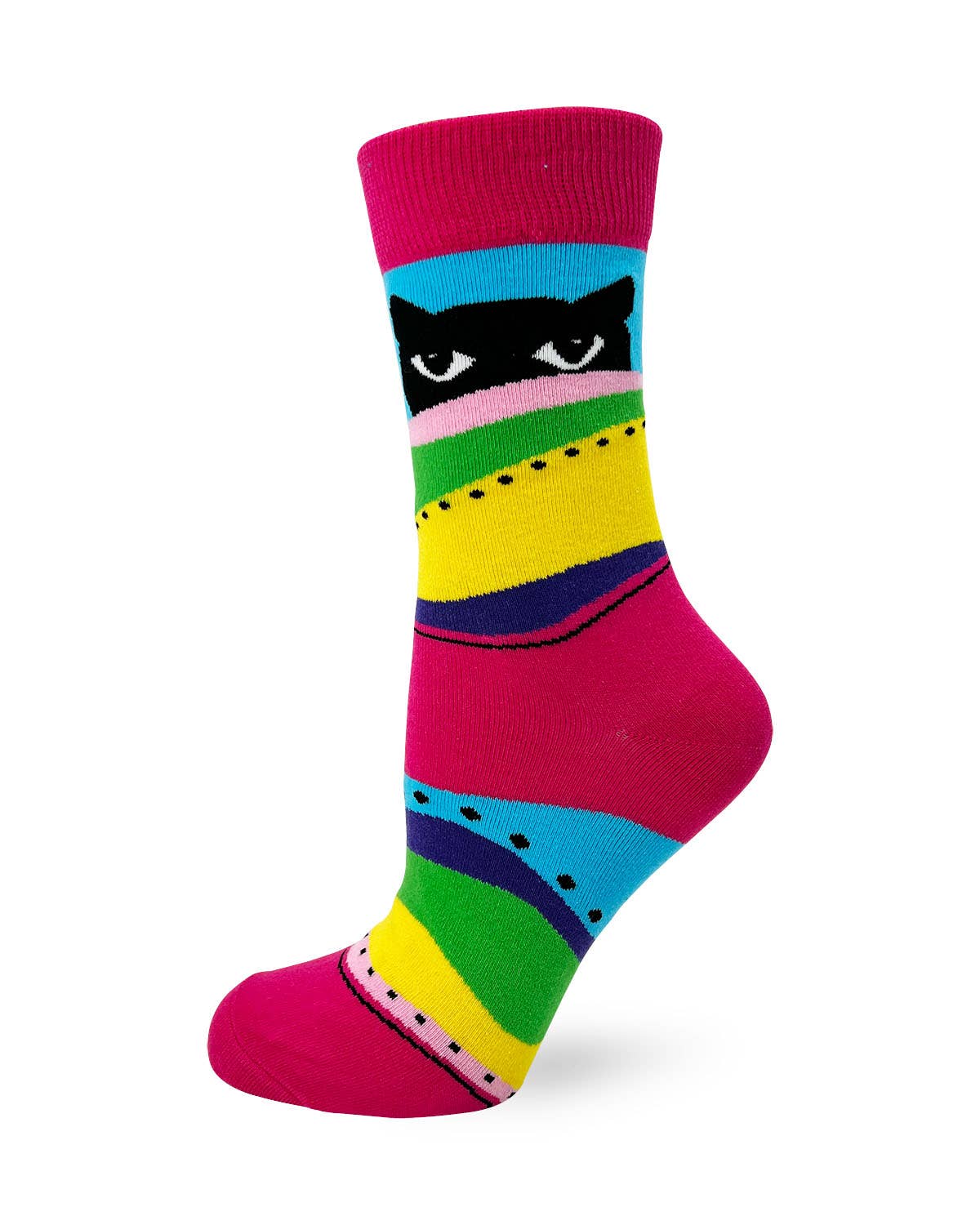 Fabdaz - Rise and Shine Asshole Women's Crew Socks With Cats