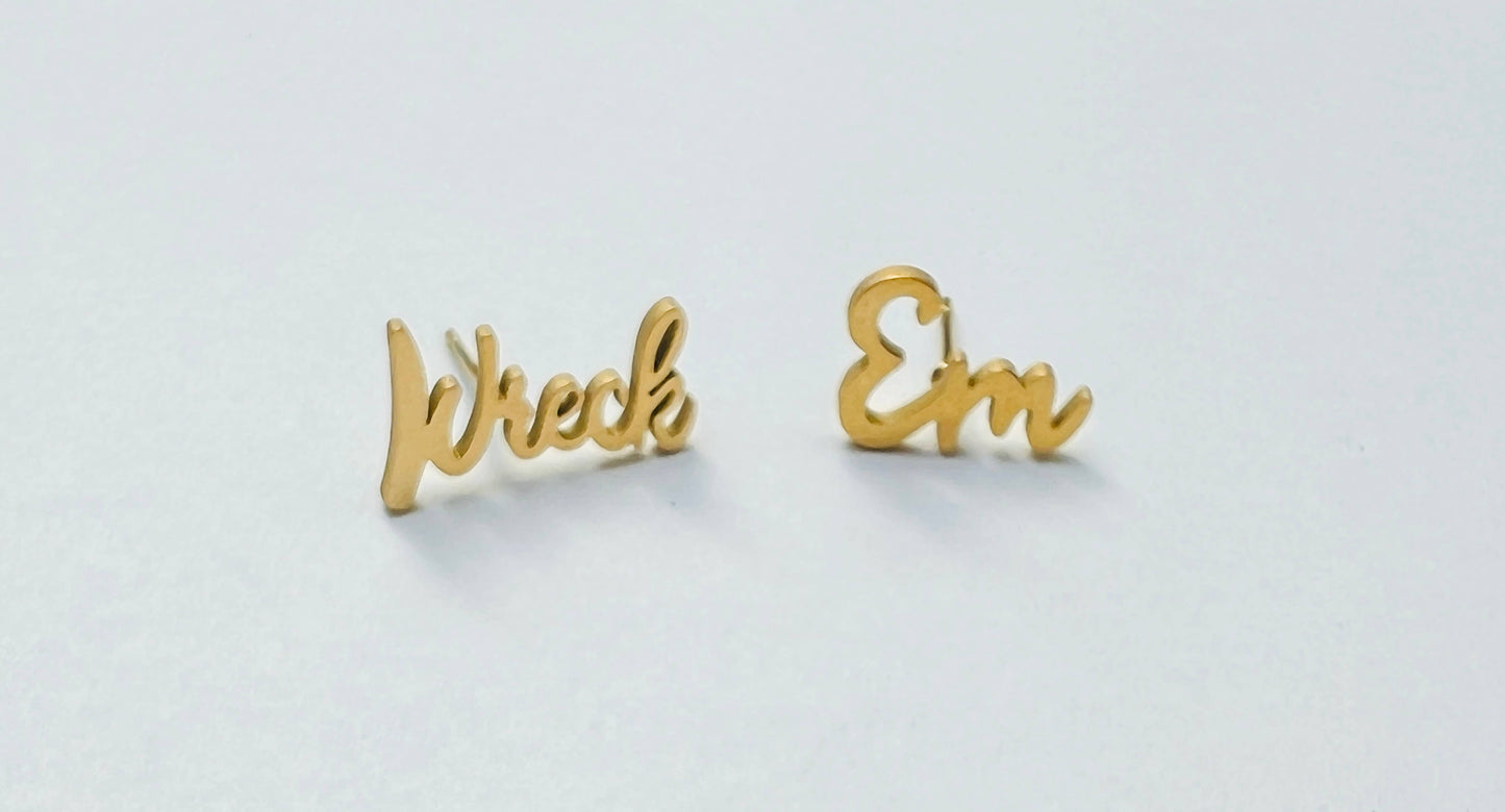 Steele Sloan Designs - Wreck Em Texas Tech Red Raiders Hypoallergenic Stud Earrings