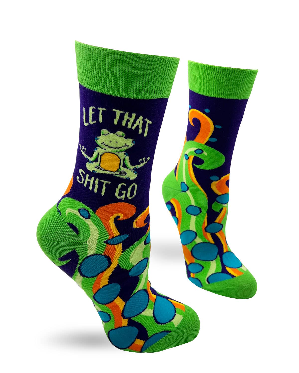 Fabdaz - Let That Shit Go Funny Ladies' Novelty Crew Socks
