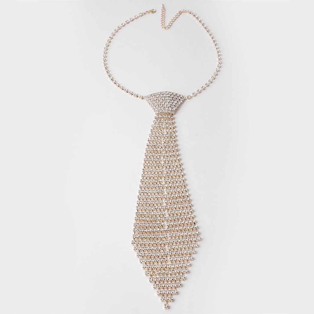 3AM BY H&D ACCESSORIES - Bejeweled Necktie Statement Necklace